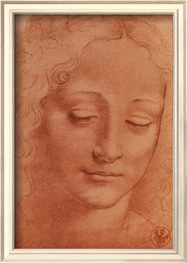 Testa di Giovinetta in Red - Leonardo Da Vinci Painting